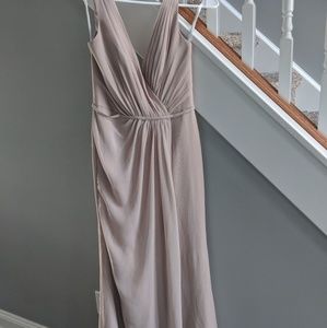 David's bridal biscotti bridesmaid dress